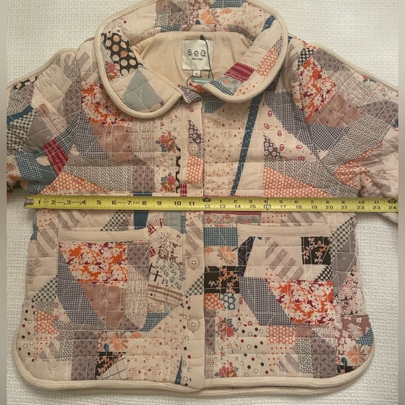 NWT Sea NY Linden patchwork floral-print coat - Picture 8 of 9